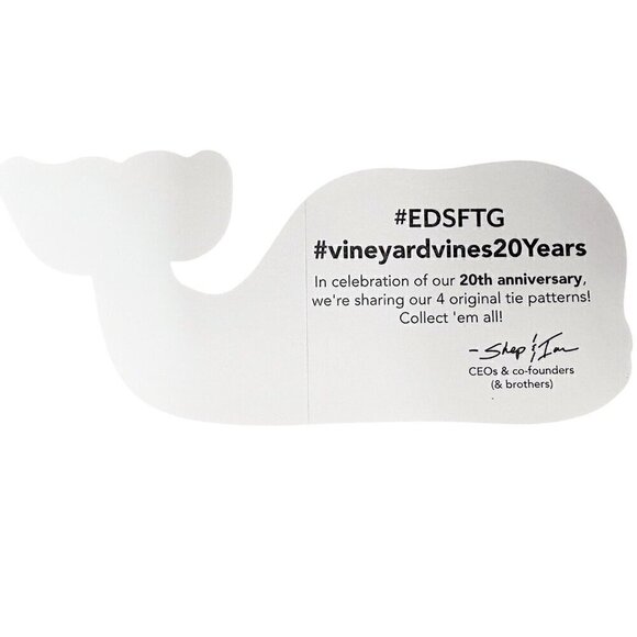 Vineyard Vines Red Whale Fish Pattern Sticker Decal NEW 2”x4.75” Water Bottles - Picture 2 of 2